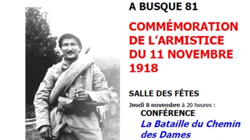 Commémoration du centenaire de l'Armistice du 11 Novembre 1918 -