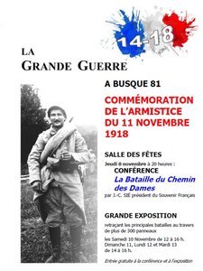 Commémoration du centenaire de l'Armistice du 11 Novembre 1918 -